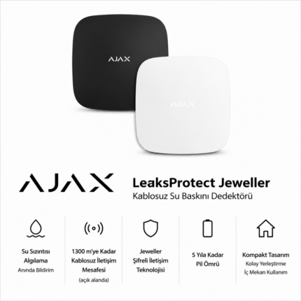 Ajax LeaksProtect Jeweller kablosuz su baskını dedektörü