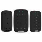 Ajax KeyPad Plus Jeweller siyah ön arka ve yan görünüm